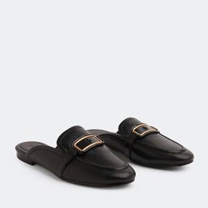 Tory Burch Flats Slides  Georgia Mules Size 9 Black